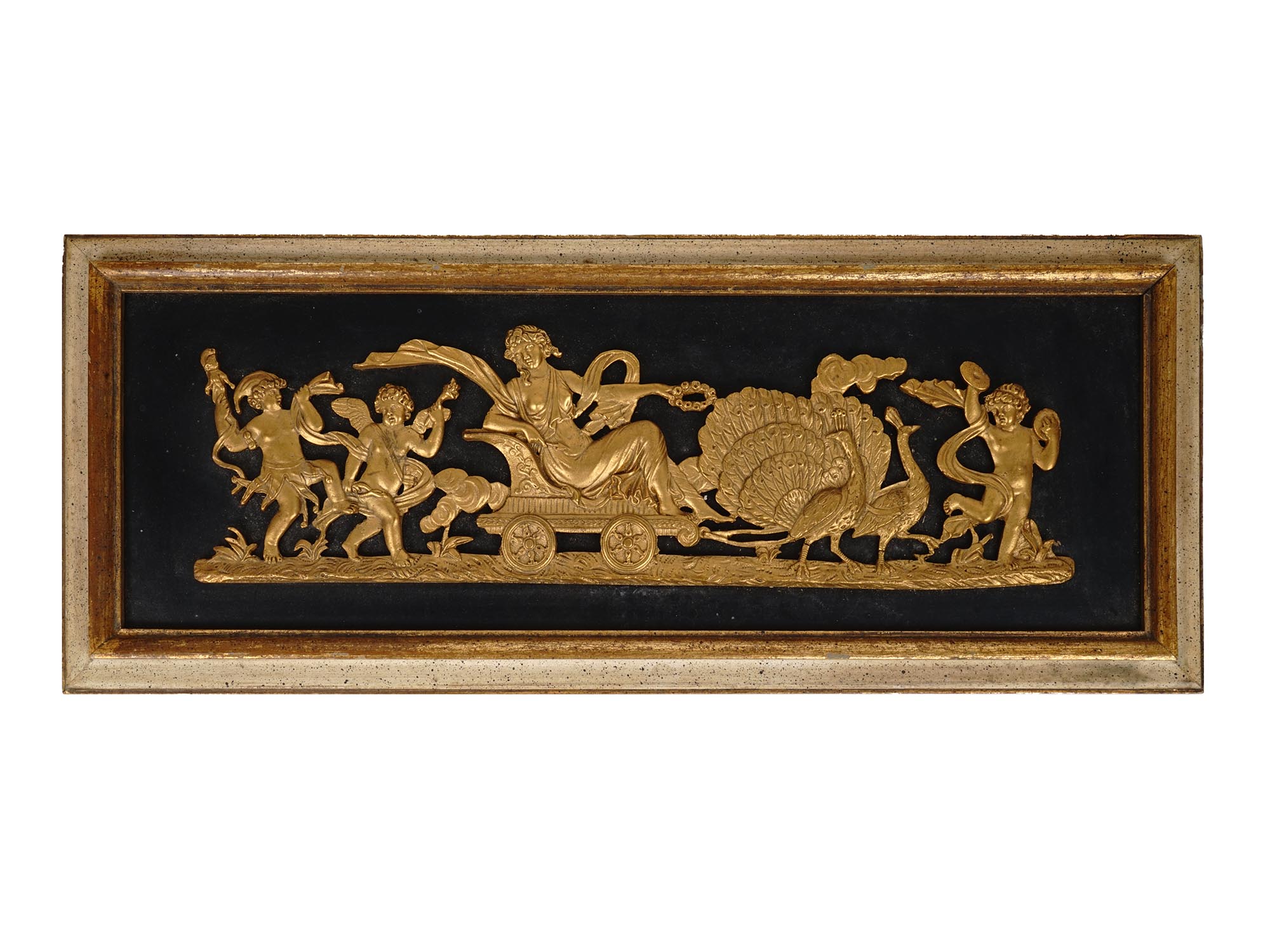 NEOCLASSICAL HAND CARVED GILT RELIEF WALL PLAQUES PIC-1